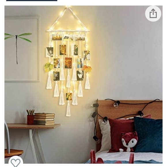 Home decor hanging photos display wall decor‎ bohemian string light NIB macrame - Picture 3 of 8